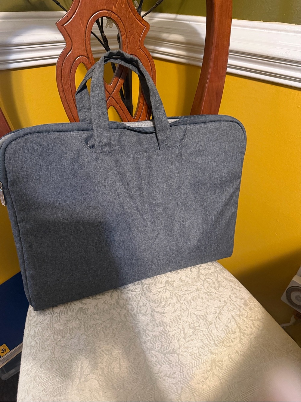 Source Unknown Navy Gray Laptop Sleeve Briefcase